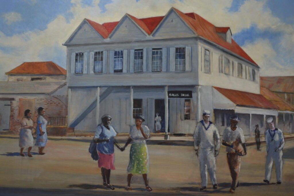 This is a painting of the store before it was modernized.